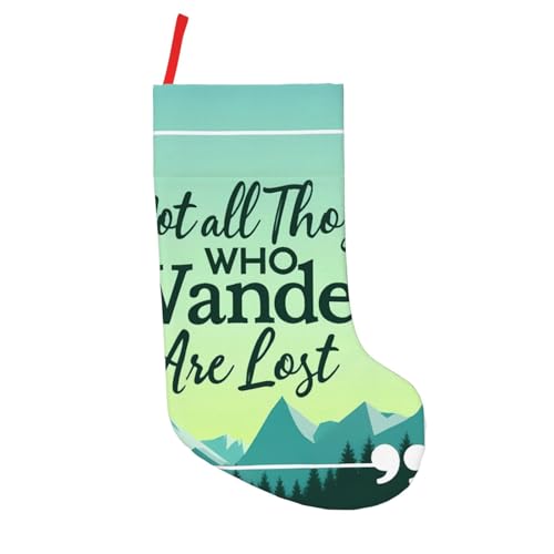 Nuzjahu Not All Those Who Wander are Lost 1 for Christmas Stockings 18" Large Xmas Stocking for Kids Personalized Hanging Decorations for Family Christmas Decorations and Gifts