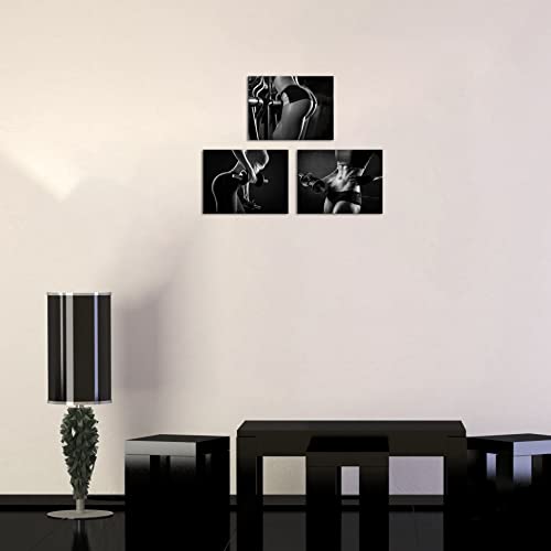 Feifanmei Women Workout Canvas Wall Art, Bodybuilding Women Gym Painting Prints, Dumbbell Yoga Workout Exercise Picture Poster For Gym Living Room Wall Decororation, Framed Size 12"X16"X3 #TOP3