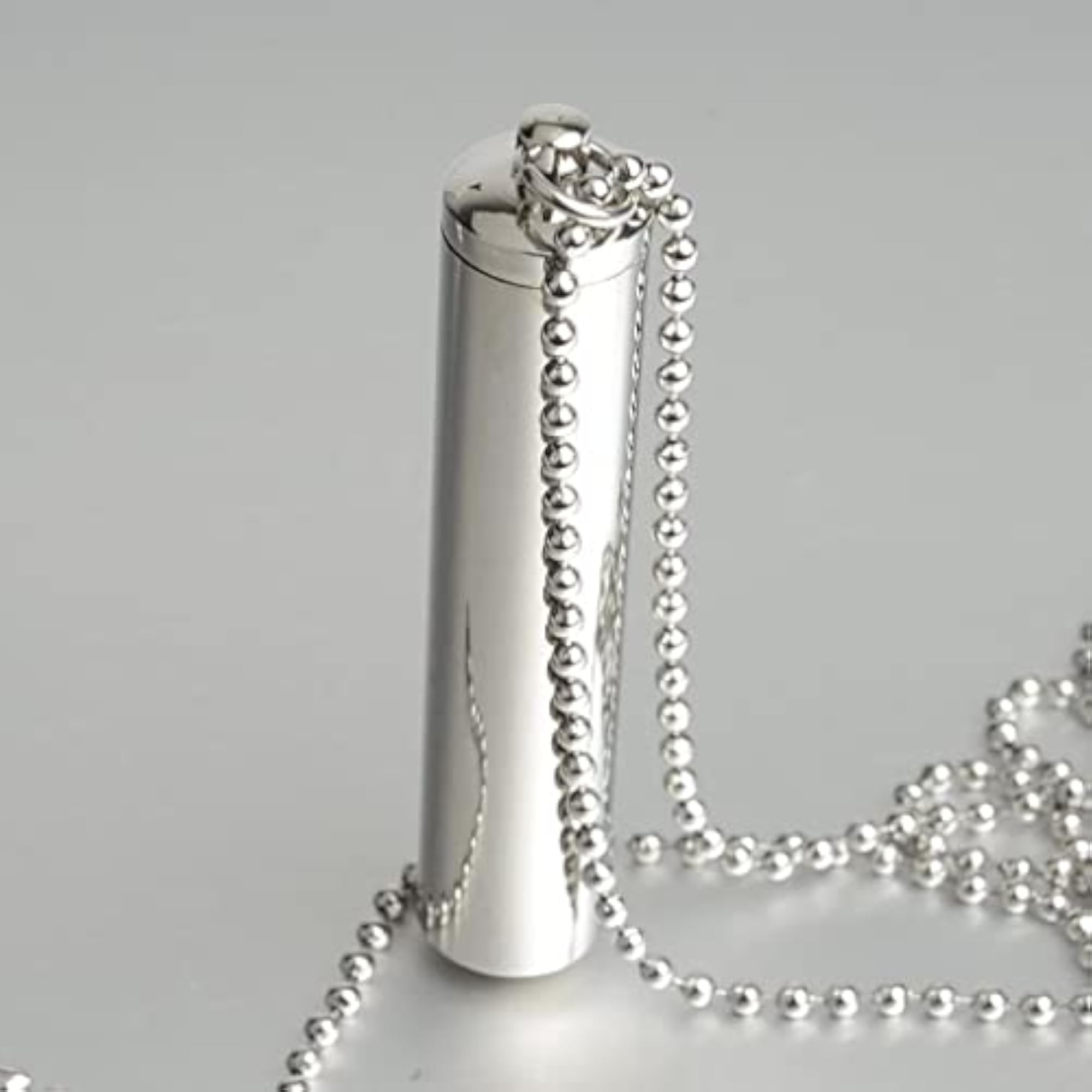 Stainless Steel Capsule Pendant Urn Ash Memorial Necklace