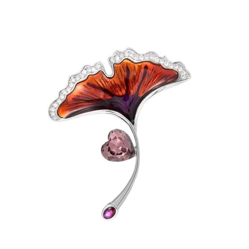 Image of Flower Floral Pearl Brooch Rhinestone Crystal Brooch Leaf Bouquet Brooch Pin Fashion Dress Accessories Birthday Graduation Jewelry Gift For Women