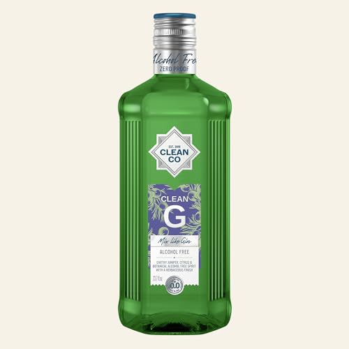 CleanCo Clean G - Alcohol-Free Gin Alternative | Award-Winning Zero Proof Spirits | Sugar Free Low Calorie No Sweeteners | Vegan & Gluten-Free | Alcohol Free Cocktails | 23.7fl oz (700ml)