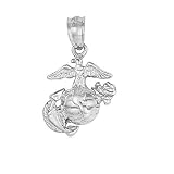 SURANO DESIGN JEWELRY Sterling Silver Eagle, Globe, Anchor Charm/Pendant, Made in USA