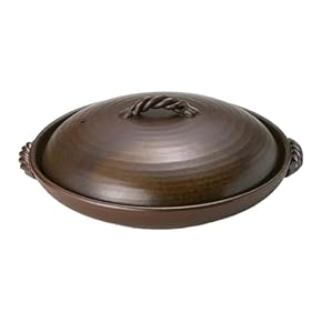 信楽焼 赤茶釉 蓋付 平型陶板鍋 ステーキ 陶板焼き料理 土鍋 信楽焼 赤茶釉 蓋付 平型陶板鍋 ステーキ 陶板焼き料理 土鍋