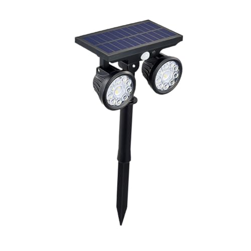 BAZEITFLOW Lámpara Solar Exterior Doble Cabeza con Sensor de Movimiento Resistente al Agua para Jardín Patio y Porche Energía Solar y Ahorro Energético