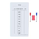 Dart Scoreboard with Dry Erase Markers and Eraser, Easy to Install and Clean, Waterproof Surface for Cricket and '01 Games, 7.48 x 15.75 Inches (Large)