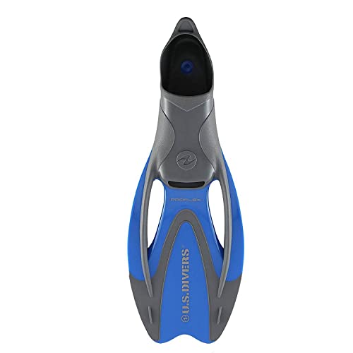 U.s. Divers Proflex Ii Slip On Vented Blade Snorkeling Diving Swimming Fins, Extra Large (Men's 11.5/Women's 13), Blue And Gray #TOP4