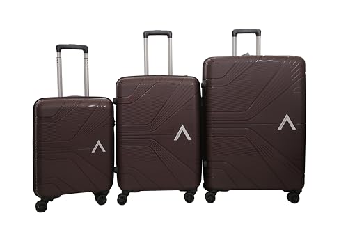 Image of VIP Aristocrat Set of 3 Hard Suitcase Cabin, (55+66+76Cm) Check-in Lightweight Luggage with 8 Strong Wheels,Secured Combination Lock,Xtra Strong Zipper & 7 Years International Warranty (Brown)