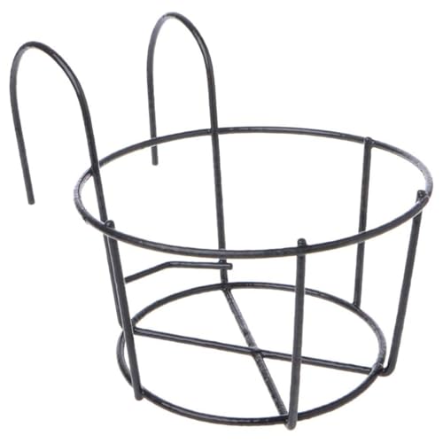 EffeDecor Balconiera Fissa Rotonda in Metallo Plastificato Nero 22/24 cm per Vaso Fiori Piante Ideale per Esterno,Balcone,Ringhiere,Muretto (Nero, ⌀ 24 cm)