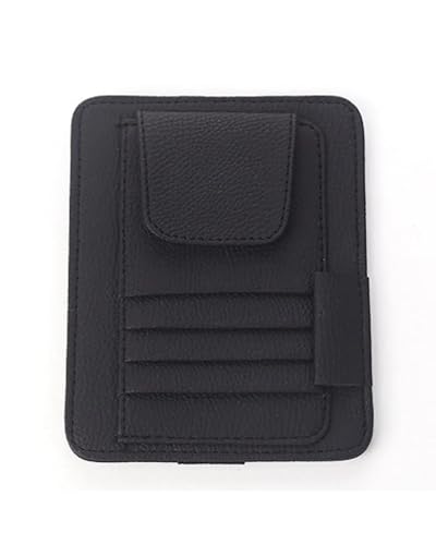 Porte-Lunettes pour Voiture Multipoches - Rangement Pare-Soleil Sécurisé Noir