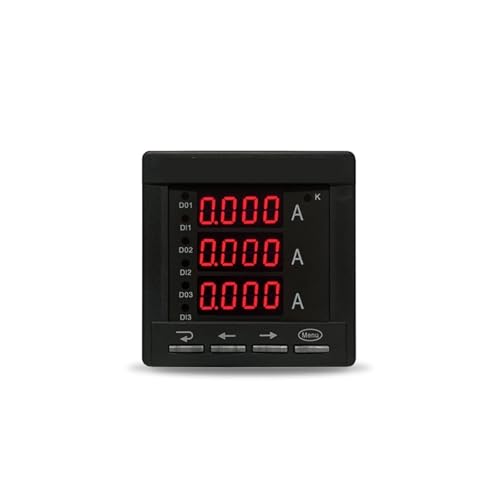 Amperímetro digital trifásico de CA de 72x72mm con LED y 5 A para sistemas eléctricos