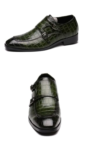 Men's Dress Shoes Oxfords are Worn with Classic Modern Dress Leather Shoes and Casual Loafers (Green,10)2