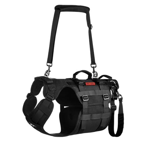 OneTigris Dog Lift Harness for Large Dogs, Dog Hip Support Brace, Full Body Dog Lifter with Handles Invictus Multifunctional Mobility Assistance Vest for Back Legs (Black, Large)