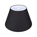 Medium Lamp Shade,Alucset Barrel Fabric Lampshade for Table Lamp and Floor Light,7x13x7.8 inch,Natural Linen Hand Crafted,Spider (Black)