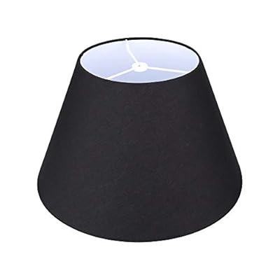 Medium Lamp Shade,Alucset Barrel Fabric Lampshade for Table Lamp and Floor Light,7x13x7.8 inch,Natural Linen Hand Crafted,Spider (Black)