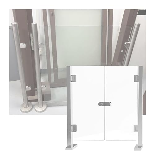 Industrial Metal Swing Gate - Manual Acrylic Security Barrier for Offices, Libraries & Warehouses (160x98 cm) - Access Control Solution for Safety and Security