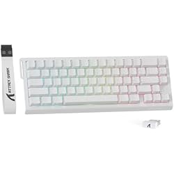 ATTACK SHARK X68PRO HE Rapid Trigger Keyboard High-Speed Response 3-Mode Connection 2.4G Bluetooth USB-C Wired 8KHZ Gaming Keyboard with Rapid Trigger Adjustable Actuation RT0.01mm Compact 66 Keys for | キーボード 2.4G Bluetooth USB-C有線 調整可能なアクチュエーション搭載 RT0.01mm 66キー 5面熱昇華PBTキーキャップ RGB 5000mAh 技適認証済み Win/Mac両対応
