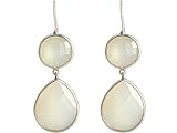 925 Silber, auch edel vergoldet, weiß glänzender Jade, ideal als Geschenk zum Geburtstag, Muttertag, Weihnachten