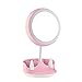 Produktbild YIN YIN Make-up-Spiegel, LED wiederaufladbare Desktop-Wiederaufladbare Schönheit Spiegel bewegliche Multifunktions Runde Kosmetikspiegel Schminkspiegel (Color : Pink)