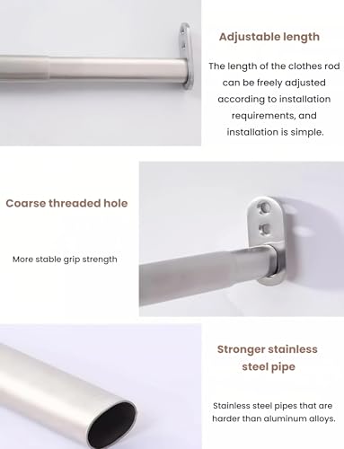 Tringle extensible en acier inoxydable pour l'organisation de la buanderie - 4