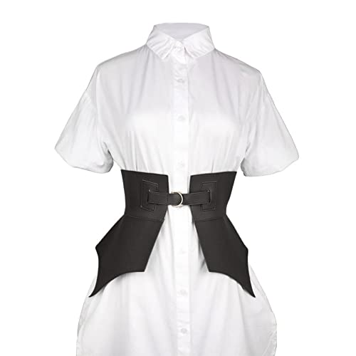 Irregular Pu Leather Long Wide Belt Punk Style Women Costume Waist Belt Waistband Corset Belts4