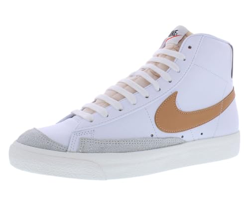 Nike Blazer Mid '77 Premium Chaussures pour homme (FB8889-100, 0), Blanc/blanc/noir/marron ambré, 41 EU