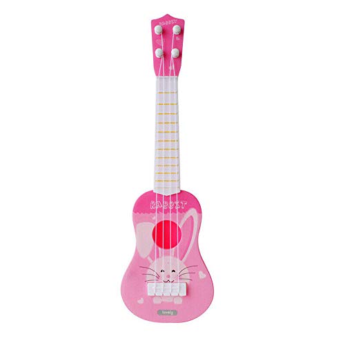 21-Zoll-Mini-Kindergitarre, tragbare Guitar für Kinder Gitarre mit 4 Saiten, Musikinstrument Spielzeug, Geschenk für Kleinkinder, Anfänger für Kinder von 3-14 Jahren (Rosenrot , 10.5*36CM ) Cover