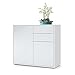 Vladon Buffet Ben, Commode avec 2 Portes et 2 tiroirs, Blanc Mat/Blanc Mat (79 x 74 x 36 cm)