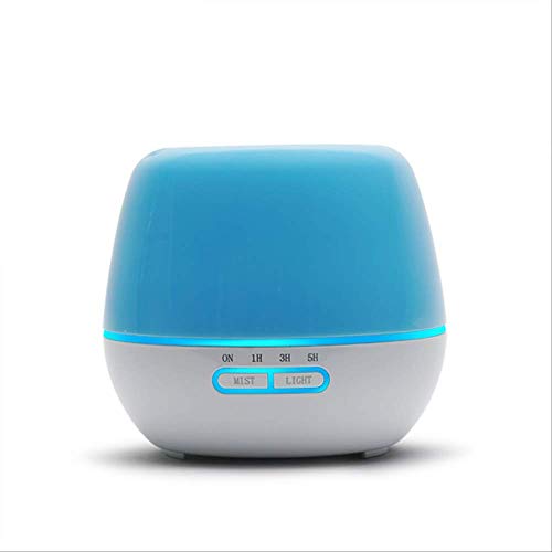 GJJDF 400ml Humidificador de Aire Aromaterapia Aceite Esencial Máquina de aromaterapia Máquina de pulverización ultrasónica 7 Color Led Florero Forma Reino Unido Azul