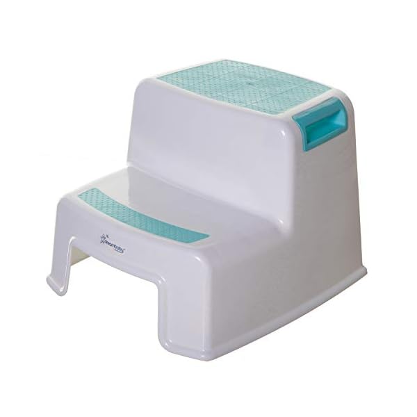Dreambaby G685 Kinder-Tritthocker Tritt-Schemel Kinderschemel Anti-Rutsch, zweistufig, weiß/blau
