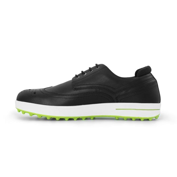 VIPERGOLF Men's Tour Pro MD Spikeless Golf Shoes - Black/White/Green
