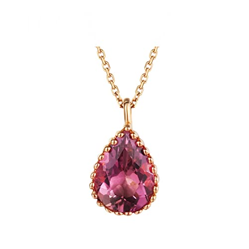 Collier en or rose femme contre les allergies avec pendentif tourmaline