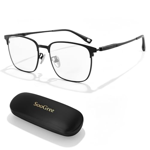 Image of SooGree Blue Light Blocking Glasses Men Women Anti Blu-Ray Clear Gaming Glasses Half Frame UV 400 Anti Eyestrain Computer