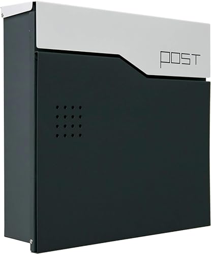 Buzón de Correo Exterior Gris, buzón de Correo con Cerradura para Montaje en Pared, buzón de Correo Seguro de Gran Capacidad para Puerta de Entrada o jardín, fácil de in
