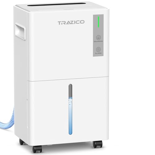 1500 Sq.ft Dehumidifier for Basement, Trazico 21 Pint Quiet Dehumidifiers for Home with Drain Hose, Smart Humidity Control, 3 Modes, 24H Timer, Auto Defrost, for Large Room, Bedroom, and Bathroom