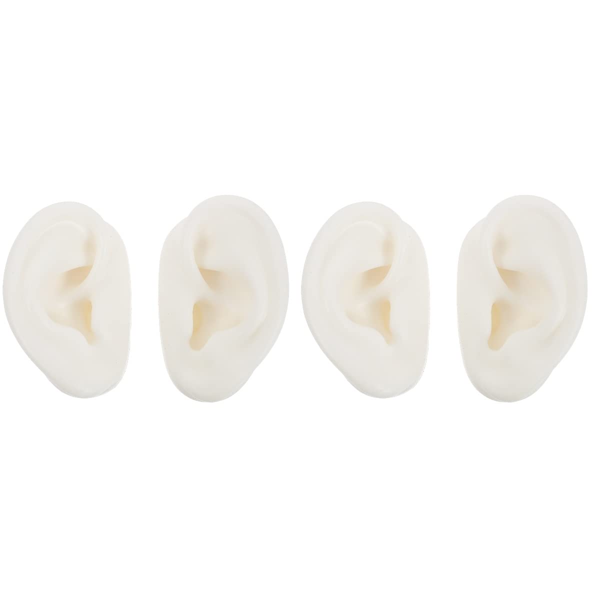 POPETPOP 2 Pairs Silicone Ear Model Realistic Human Ear Mold Kit for Earring Display Piercing Practice
