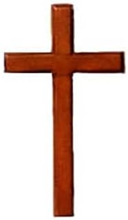 Shalom Christian brown wooden cross 10cm hanging or holding mahogany crucifix