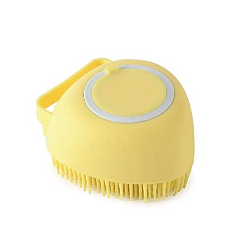 Aoof Bathroom Puppy Big Dog Cat Bath Massage Gloves Brush Soft Safety Silicone Pet Accessories For Dogs Cats Tools Mascotas Products Heart-Shaped Yellow #TOP9
