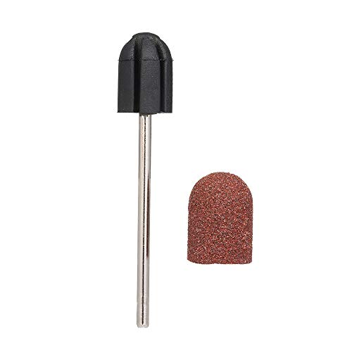 Lechnical 20 pezzi punte per trapano per unghie grana 120# levigatura tappi con 1 presa lucidatura blocco di sabbia manicure accessori pedicure