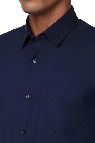 Image of Peter England Men's Classic Solid Full Sleeve Slim Fit Shirt | Wonder Fabric | Cotton Rich | Pin Point Oxford