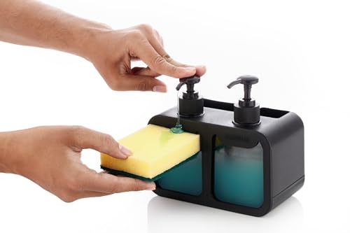 Image of MARKWELL Plastic Wall Mounted Soap Shampoo Conditioner Hand Wash Gel Dispenser Liquid Soap Sanitizer Dispenser for Bathroom Basin Kitchen Sink 350 Ml Pack of 1