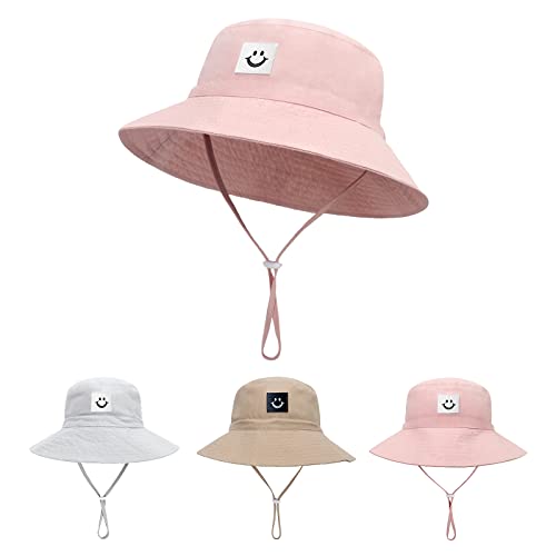 2Pcs Parent-Child Sun Hat,Smile Face UPF 50+ Toddler Bucket Hat for Mother&Baby Boys Girls Beach Hat2