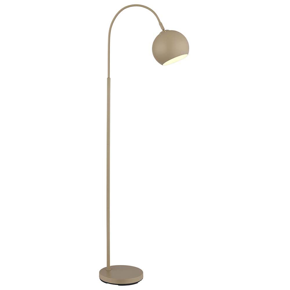 Stehleuchte Bogenstehlampe Stehlampe sandfarben Bogenlampe Wohnzimmer, Metall, 1x E27 Fassung, LxBxH 46x25x150 cm