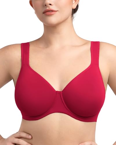 Image of HSIA Bras for Women Minimizer Full Coverage, Plus Size T Shirt Unlined Underwire Smooth Bra, Seamless Cups Joan Ultimate Soft
