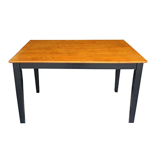 International Concepts Solid Wood Dining Table With Shaker Legs, 48 By 30 By 30-Inch, Black/Cherry #TOP3