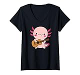 Photo Gallery donna cute axolotls suona la chitarra maglietta con collo a v Photo Gallery donna cute axolotls suona la chitarra maglietta con collo a v
