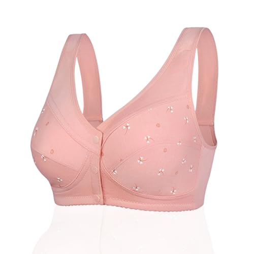 Image of Womens Daisy Bra Front Closure Sports Bras Beauty Back Full Coverage Comfor Easy Close Bra Front Buckle Corset Beige
