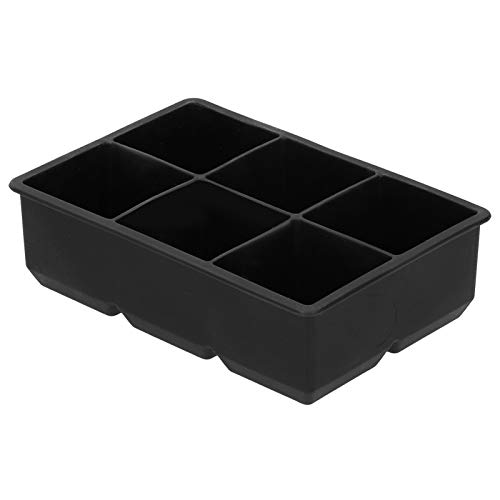 Large Ice Cube Maker Square Ice Cube Tray Silicone Ice Patterns Party Bar Accessories for Whiskey Cocktails 6 Grids