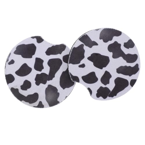 VINTORKY Car Accessories 2pcs Cup Coasters Cow Pattern Non-Slip for Vehicle Interior