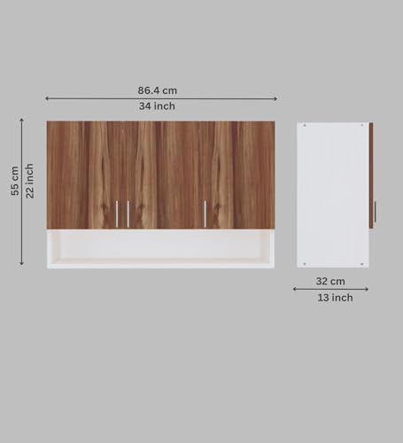 Image of SPECIALITY PANELS 3 Door Modular Wall Mounted Kitchen Cabinet with Organizer Shelf Space Saving Storage Unit | Engineered Wood Cupboard for Kitchen Living Room Organizer Furniture | DIY Assembly