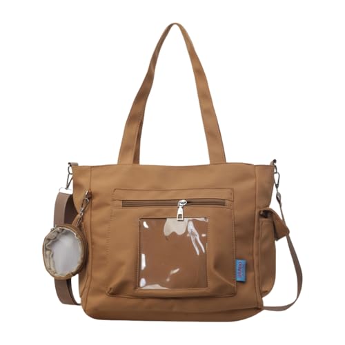 Sac à main pour épingles d'anime en toile marron avec organiseur amovible